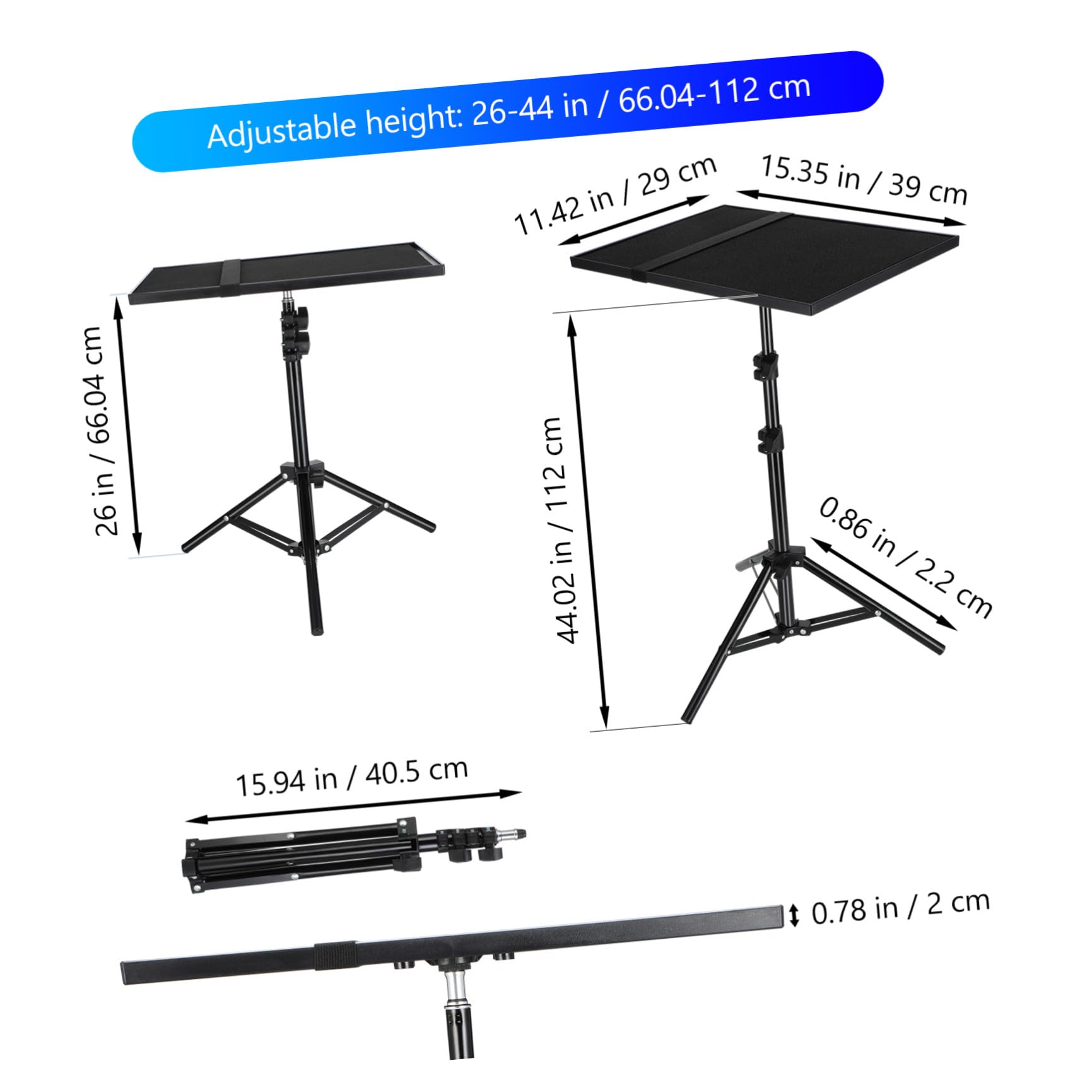 Soporte para Proyector Trípode y Bandeja Ajustable para Portátil