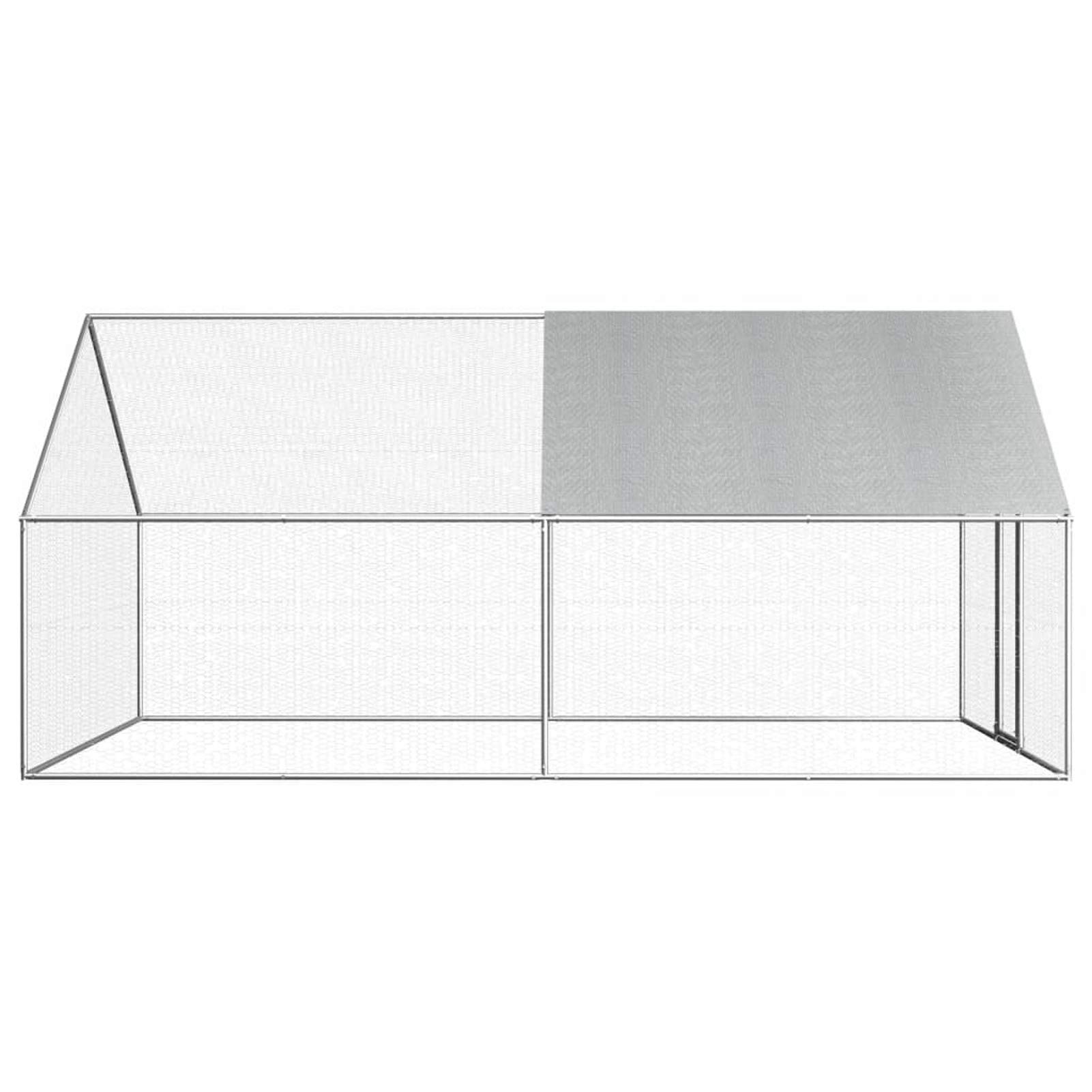 Homgoday Jaula para pollos al aire libre, 2,75 x 4 x 1,92 m, acero galvanizado, gallinero y corral, gallinero, jaula de aves de corral para gallinas, patos, conejos, perros, jaula de aves de corral