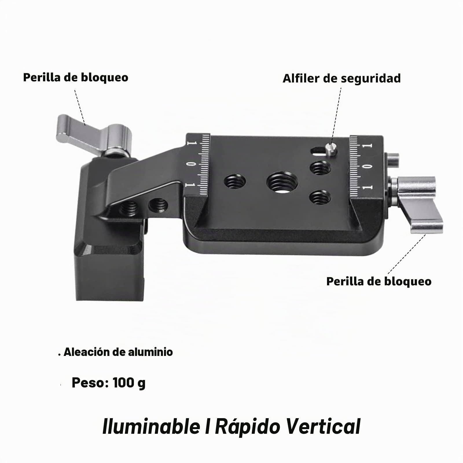 DF DIGITALFOTO RS3 Soporte Vertical para Cámara, Soporte Profesional para Retratos para Redes Sociales, Compatible con Estabilizador dji Ronin RS2/RS3/RS3 Pro, Carga útil 4,5 kg, Color Negro