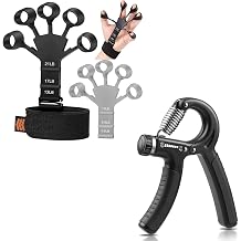 Combo of 1 Adjustable Hand Gripper and 2 Finger Gripper Multi Tension Strengthener for Gym Workout Hand Exercise Equipment