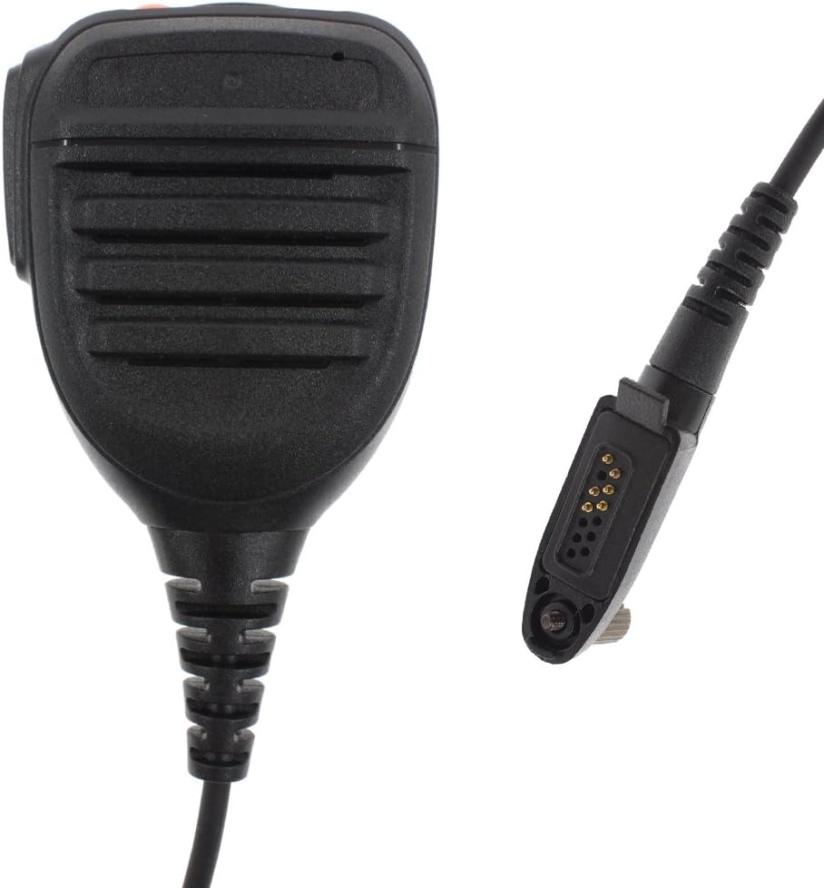 RUKEY Remote Shoulder Waterproof Handheld Speaker Mic Microphone with Emergency Button for Two Way Radio Motorola GP328+ GP344 EX500 GL200