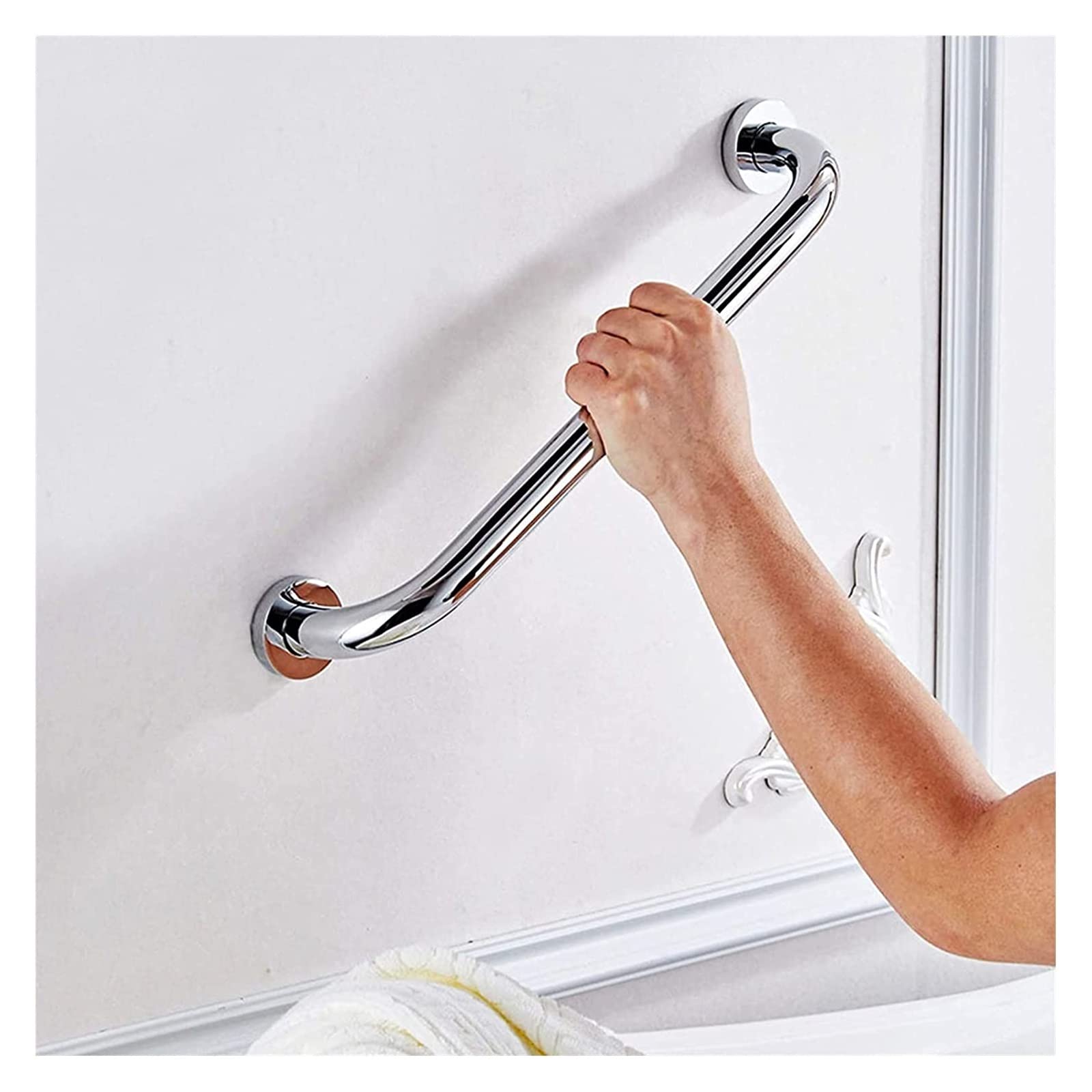 Barras de Apoyo Asas de baño Reposabrazos Latón Cromado Plata Brillante Asa de Seguridad Soporte para Toallas Niños Ancianos Ayuda para heridos