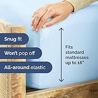 Vista 18 de King Fitted Bed Sheet - Bottom Single Fitted Sheet Only - Ultra-Soft Hotel Luxury Bedding w/ 8-16 Inch Deep Pockets - Breathable, Cooling & Wrinkle