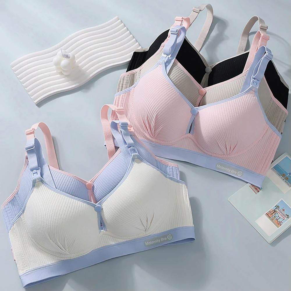 ZBDP - Reggiseno premaman per allattamento, senza ferretto, aperto sul davanti, con coppe di supporto estive, morbido e confortevole, per gravidanza