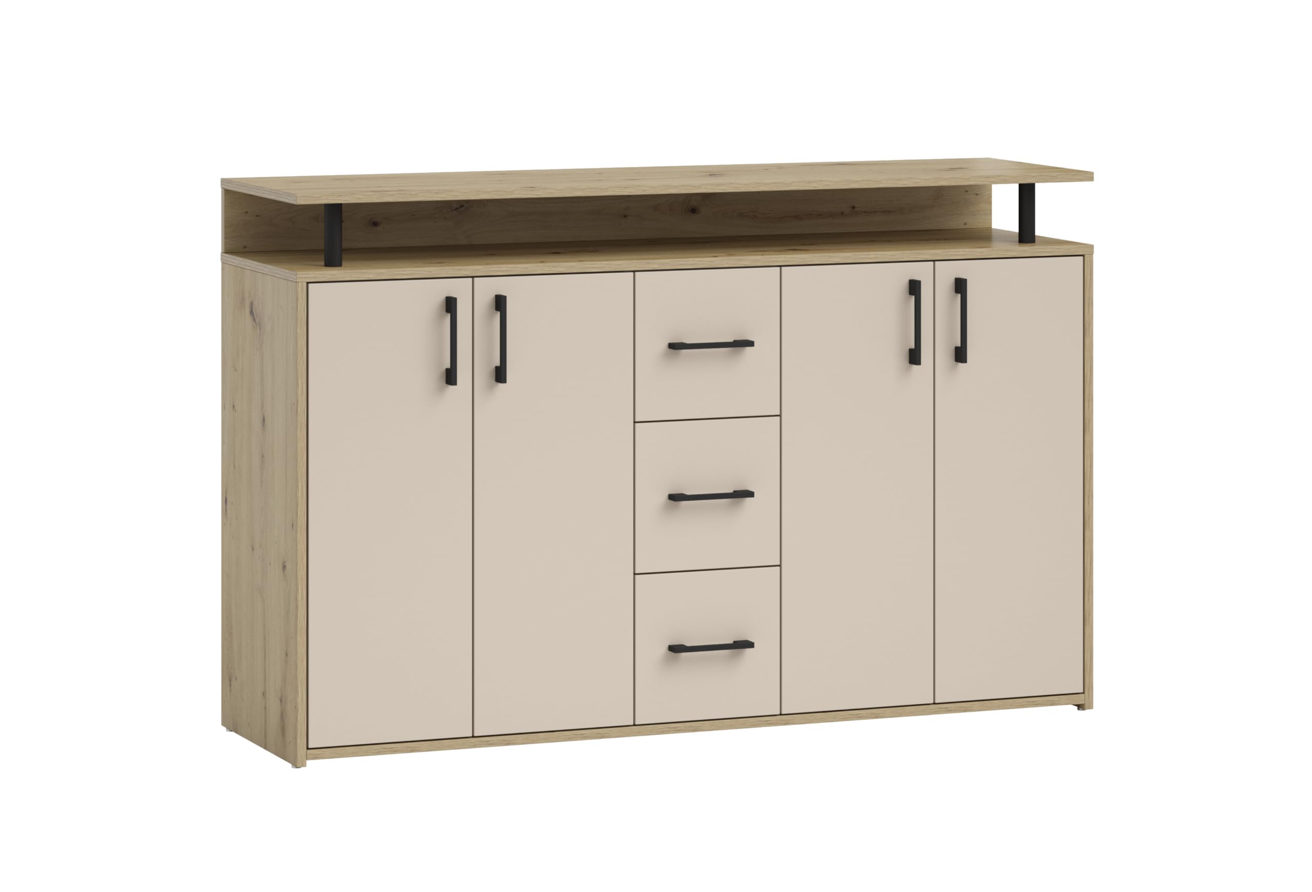 AVANTI TRENDSTORE DORO - cassettiera da ingresso, comó portaoggetti con 4 ante e 3 cassetti in legno truciolare. Dipsonibile 4 colori. Dimensioni ca. LAP 139x90x34 cm