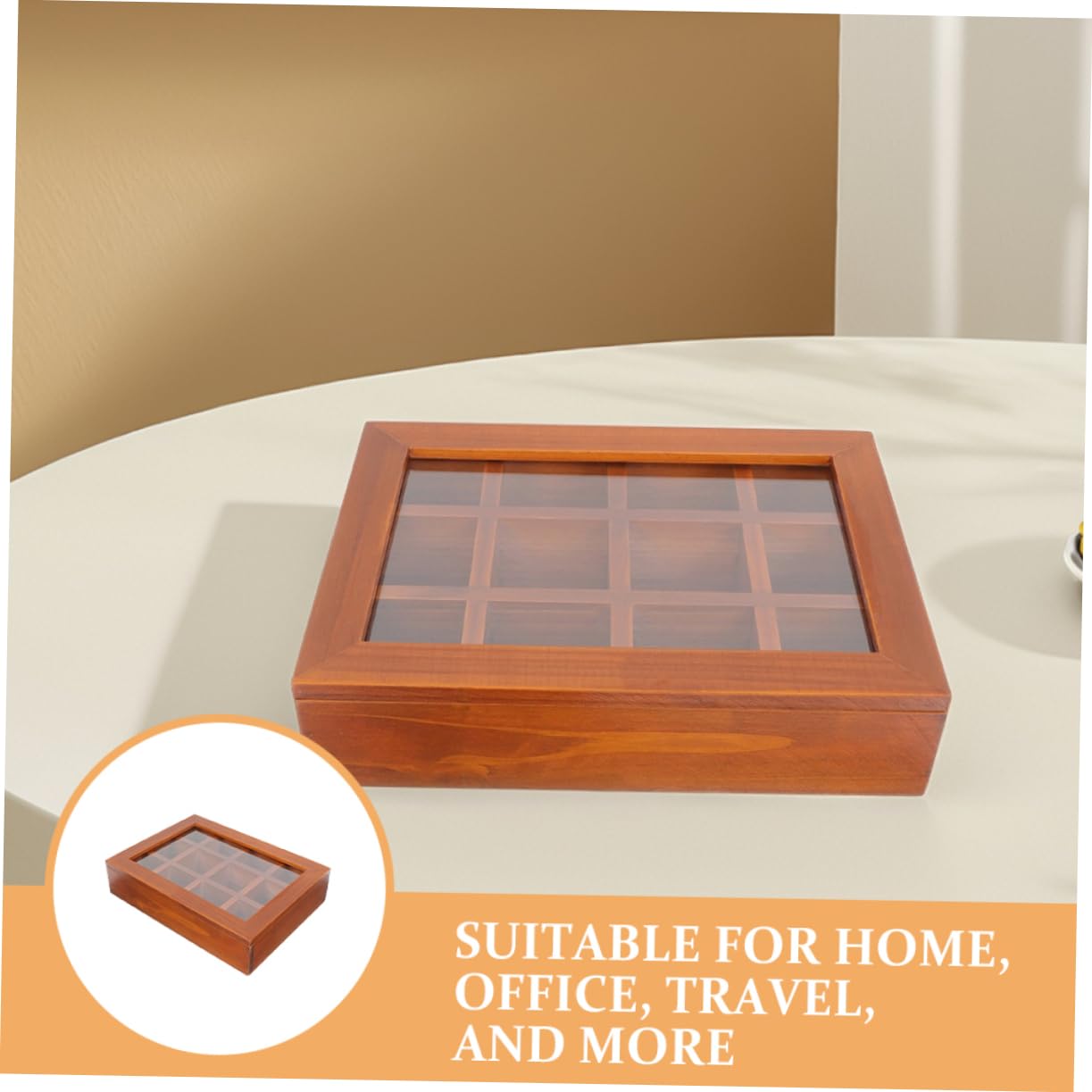 Teebeutel-aufbewahrungsbox aus Holz mit Fächern Transparentem Acryldeckel Luftdichtem Verschluss für Frische Teebeutel für Zuhause und Reisen