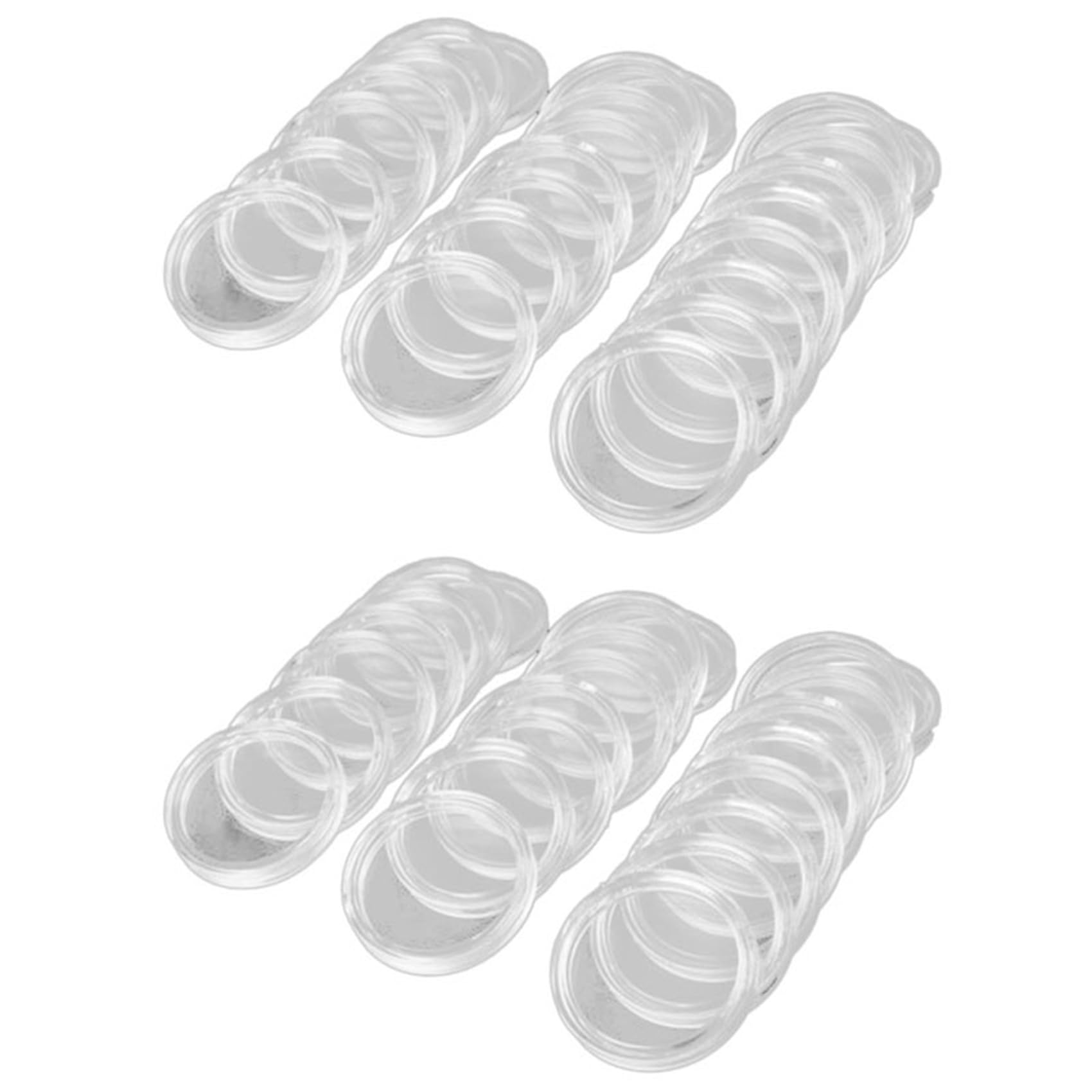 Hndhbfgrt 200Pcs 21mm Round Clear Plastic Coin Holder Capsules Box Storage Clear Round Display Cases Coin Holders