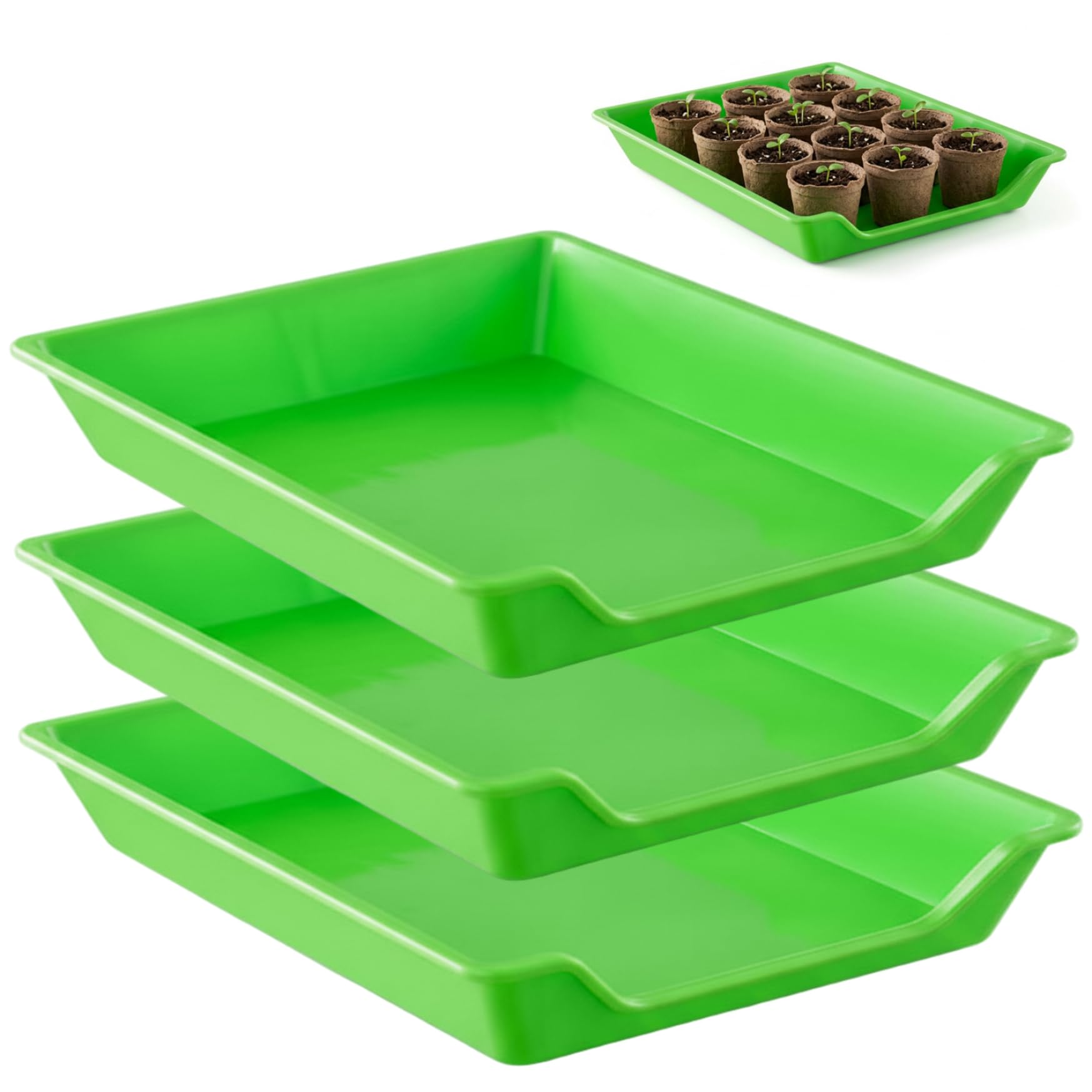 Plateau pépinière robuste sans fuite pour pots et semis