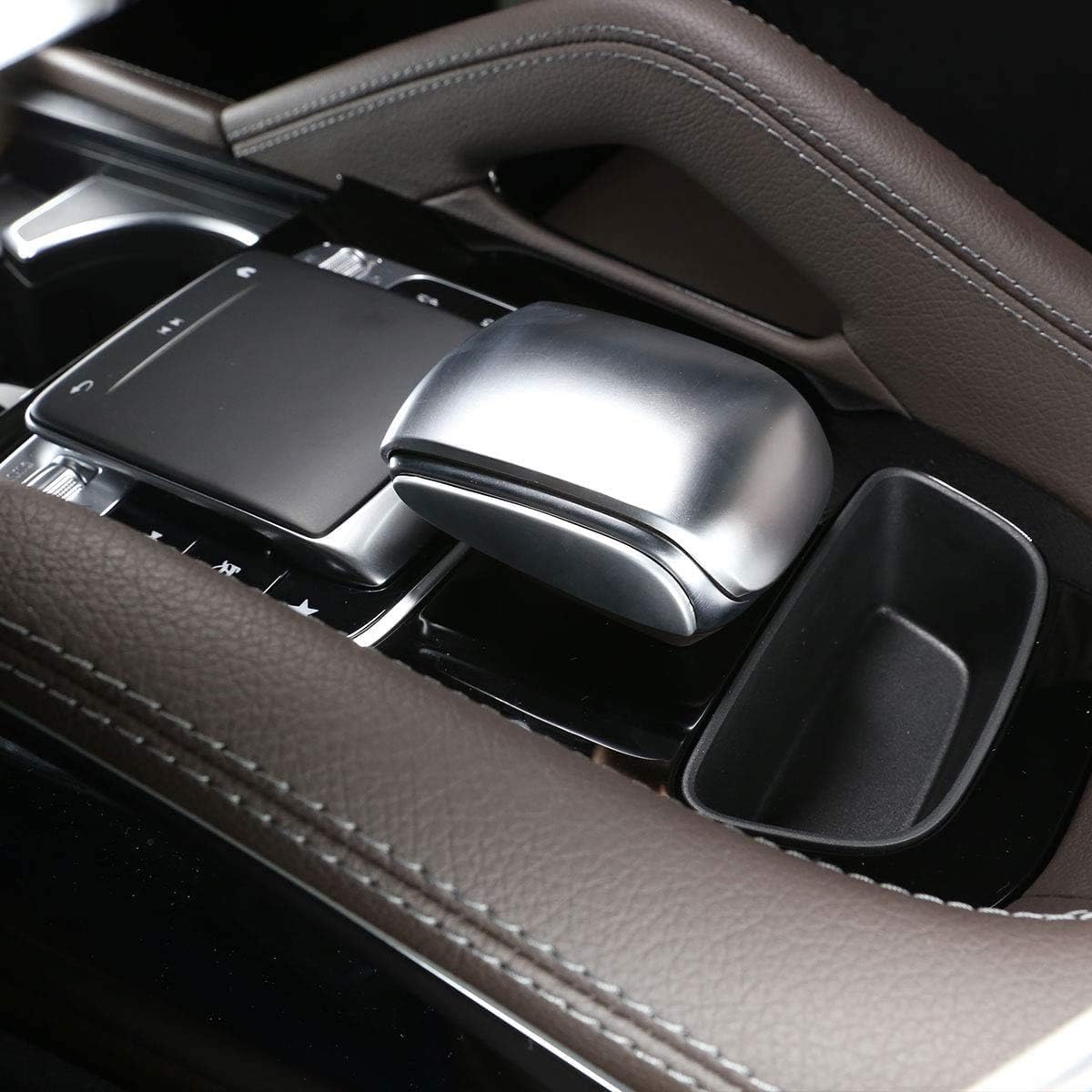 ABS Carbon Fiber Style Car Center Gear Shift Head Cover Trim for Benz GLE GLS Class W167 X167 350 450 2019 2020 Accessories (Carbon Fiber)