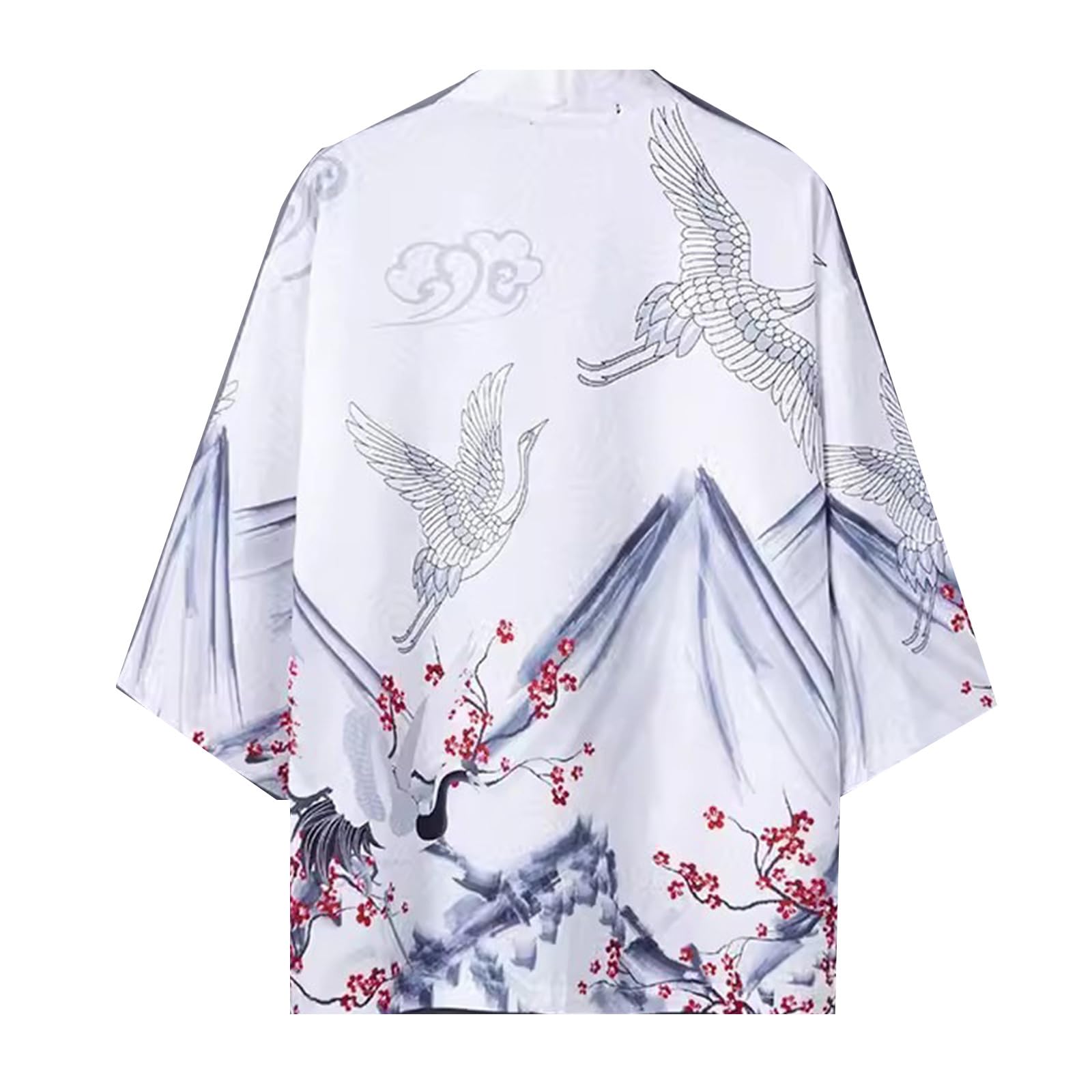 Japanese Style Cardigan Asian Kimono Digital Printing Design Dragon Cherry Blossom OBI New Summer Beachwear