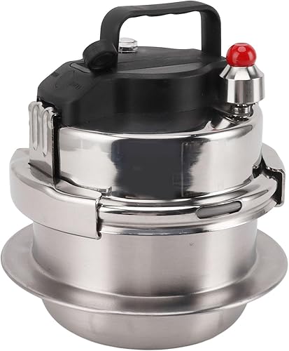 Miniatura 1 de Olla a presión de acero inoxidable 0.8L Estofado de alta presión de cocción rápida para inducción de gas Adecuado para cocina al aire libre Uso