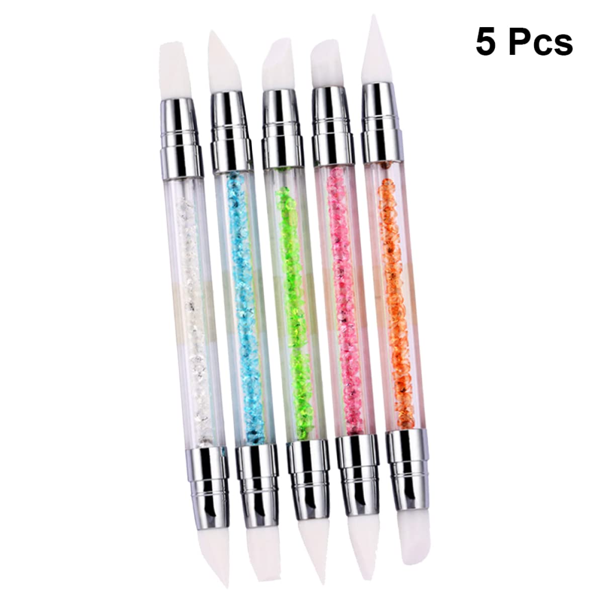 FRCOLOR 15pezzi Pennello Per Nail Art Con Diamante e Testa Doppia Strumenti Manicure Silicone Per Disegno Unghie Per Artisti Del e Appassionati Di Nail Art