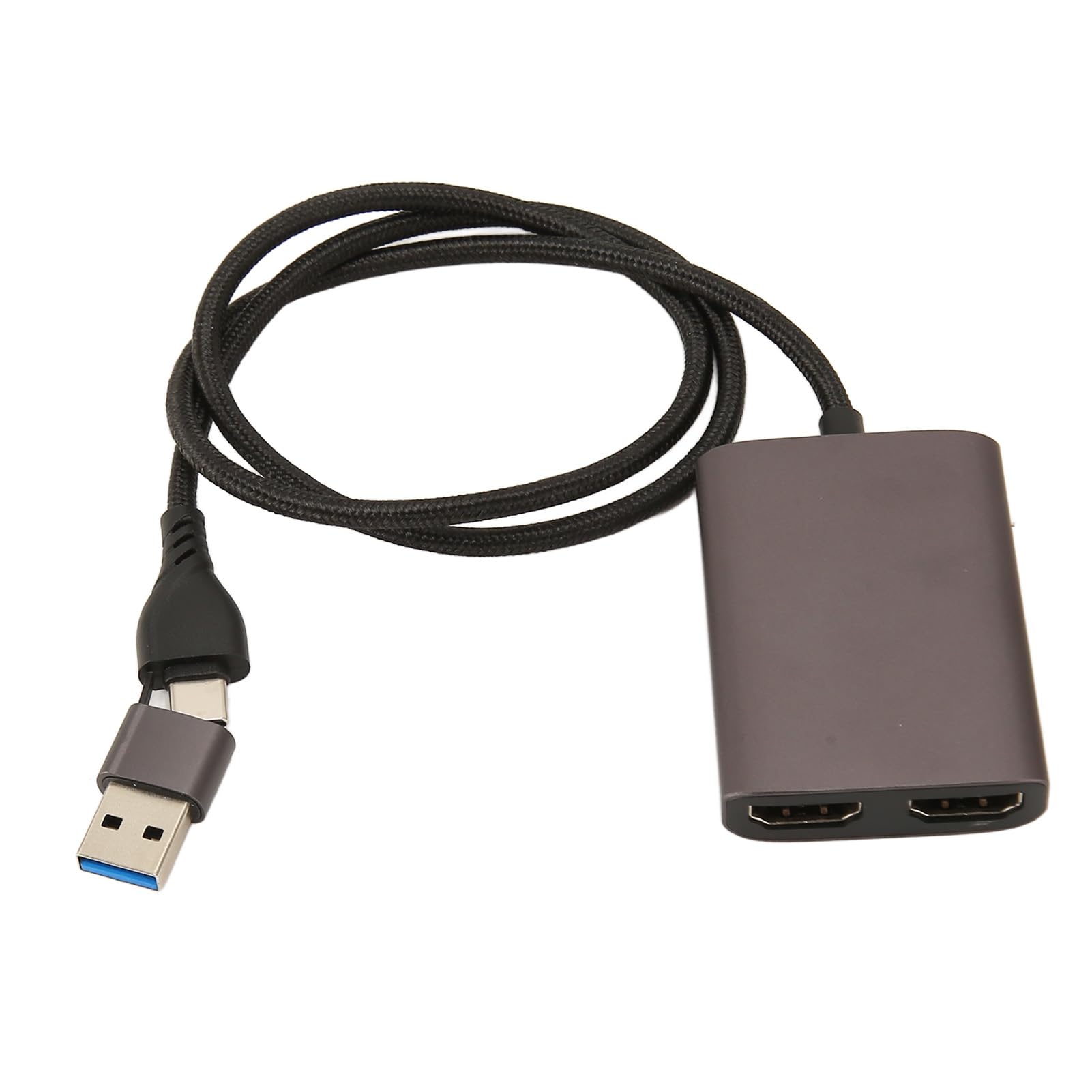 Adattatore USB a Doppio, Uscita 1080P 60Hz, Convertitore da Tipo C aper PC Laptop Ufficio, Laptop Ios, Win/OS X, Compatto e Leggero