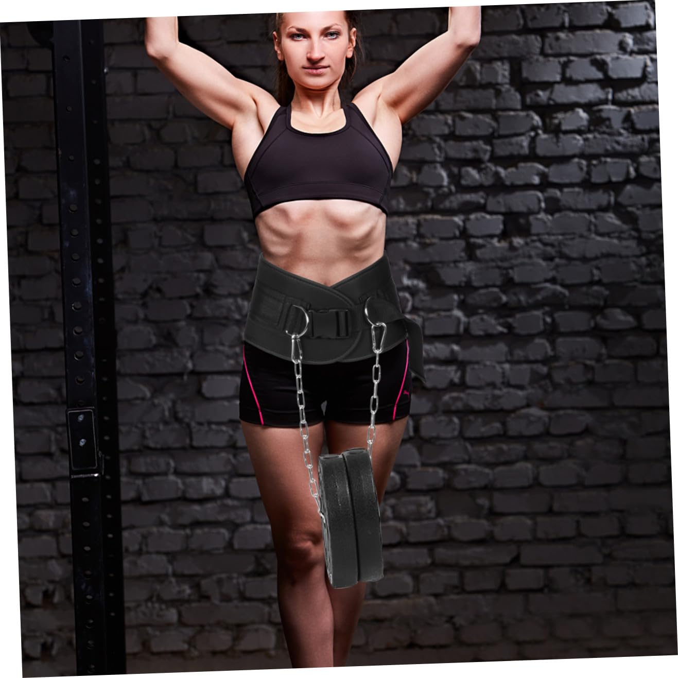 ibasenice Ceinture de Lestage avec Chaîne en Acier Épaisse, Ceinture de Résistance Musculaire Unisexe Renforcée pour Musculation, Entraînement Force, Fitness et Haltérophilie