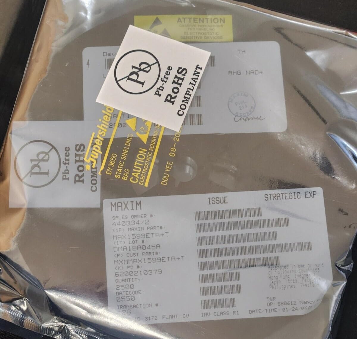 (2,500 PCS) MAX1599ETA+T MAXIM IC LED DRV RGLTR PWM 950MA 8TDFN