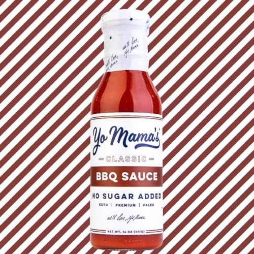 Image of Yo Mama's Foods Keto Barbecue BBQ Sauce - (Pack of 2) - Vegan, No Sugar Added, Low Carb, Low Sodium, Gluten Free, Paleo, and Made with Whole Non-GMO Tomatoes!