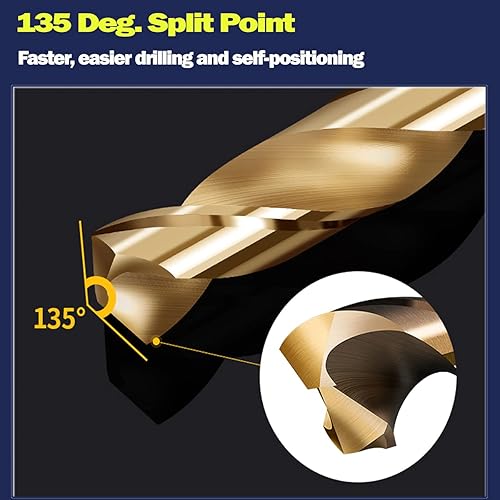 Miniatura 4 de Hss - Juego de brocas de cobalto de 14 pulgadas x 6 pulgadas, extensión de avión extra larga para perforación de agujeros profundos, 3 unidades