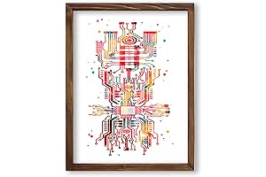 Circuit Board Watercolor Art Print | Engineering Design Process Poster