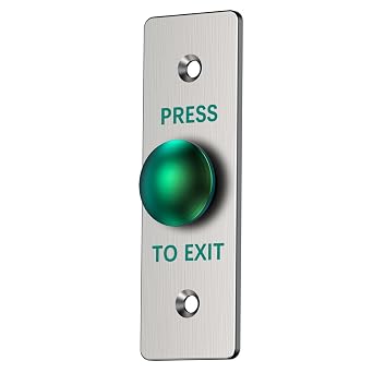 Push to Exit Button for Door Access Control Big Press Button Waterproof Stainless Steel Shell NO/COM Output