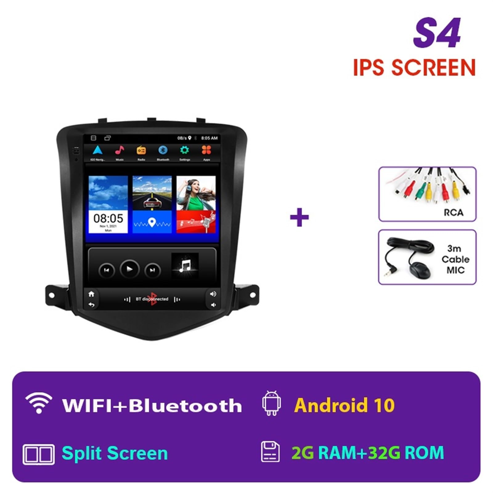 Nawigacja satelitarna Radio Samochodowe Stereo Multimedialny Odtwarzacz Wideo Nawigacja GPS(S4-MIC)
