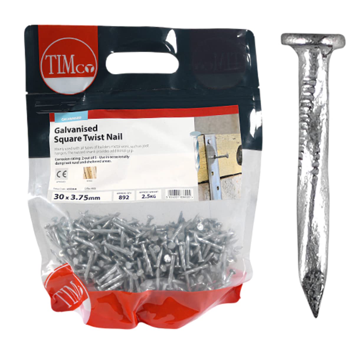 Ongles carrés galvanisés TIMco GST30LB haute adhérence 2,5 kg pour ossatures bois