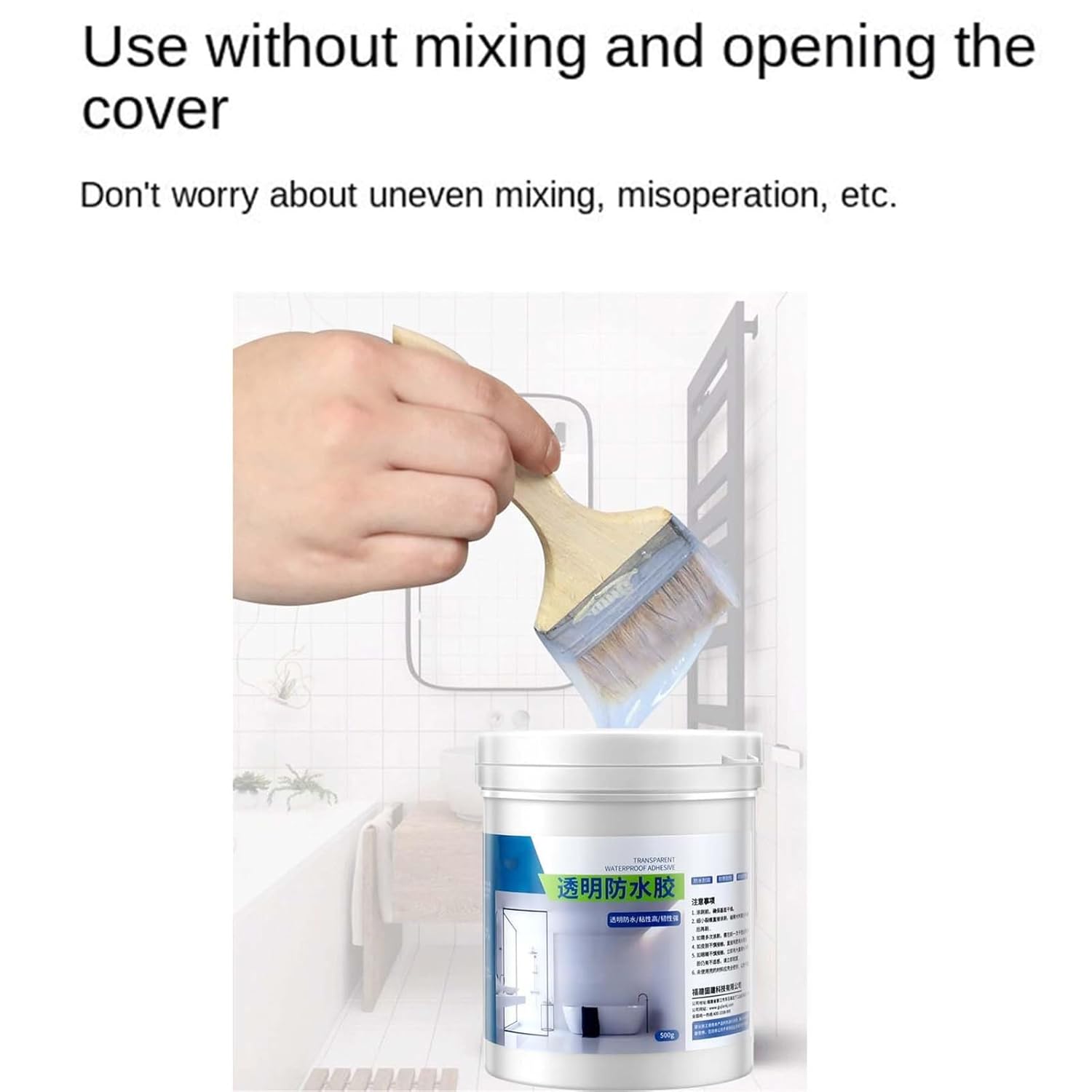 Bathroom Waterproof Glue, Super Strong Invisible Waterproof Anti-Leakage Agent, for Repair Water Seepage in Cracks Roofs (500g)