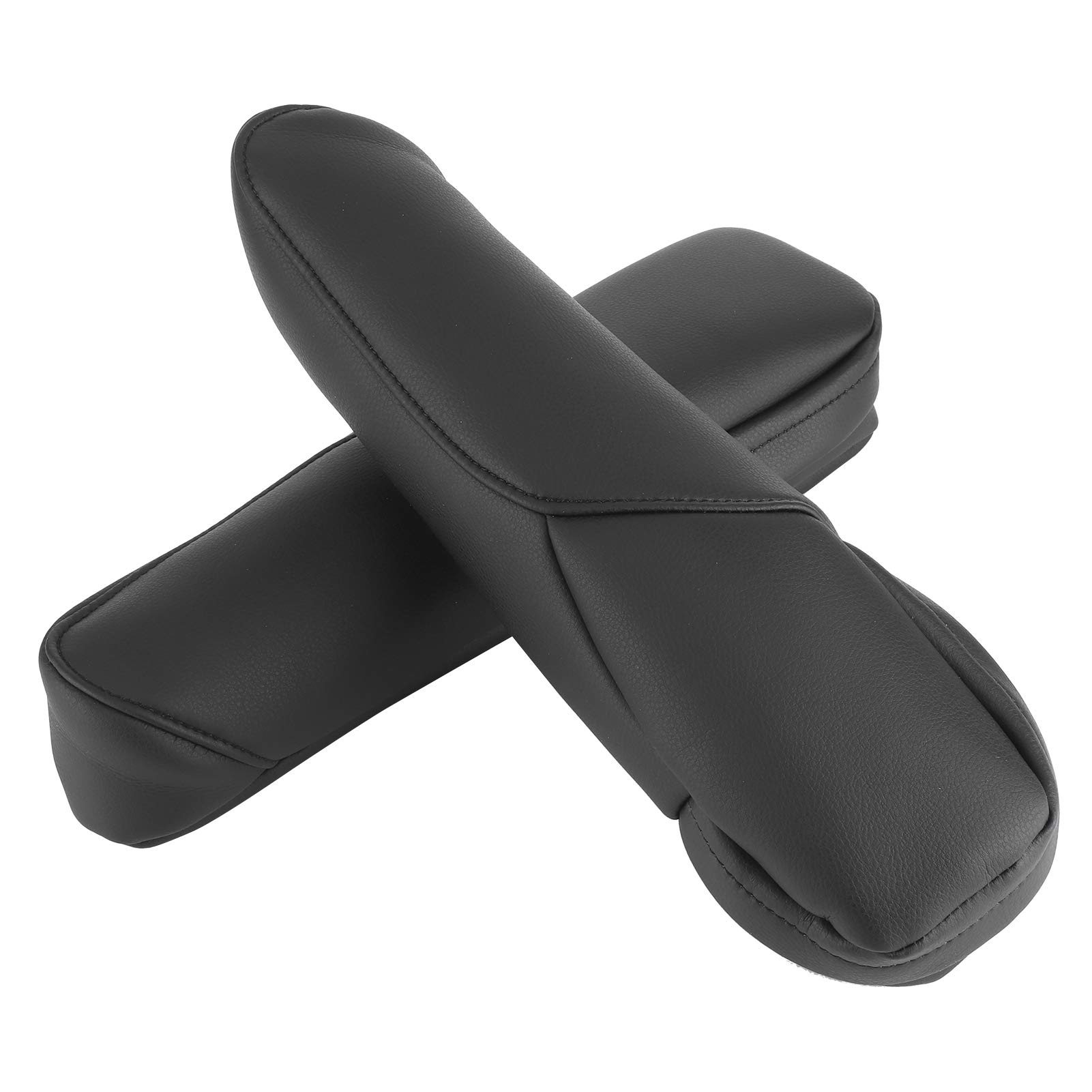 Reposabrazos de asiento embellecedor de cuero de microfibra reposabrazos de asiento manija decoración embellecedor de protección de asiento de coche para CRV 2007 2009(Negro)