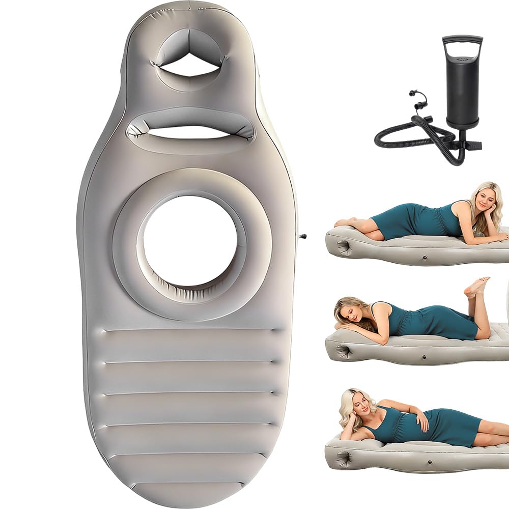 Cuscino Gonfiabile per La Gravidanza, Cuscino per maternità con Foro per La Pancia, Tappetino da Yoga per Donne Incinte, Supporto per Il Pancione, Supporto del Corpo Intero per Dormire