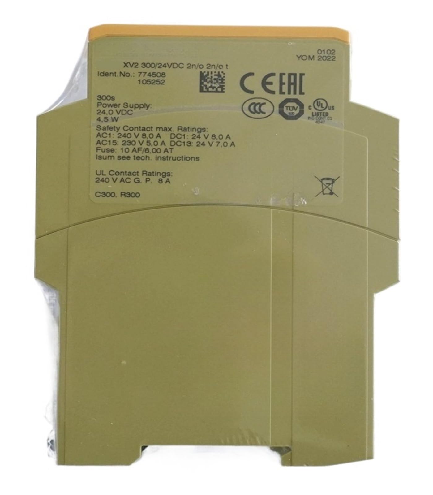 ZVQYSGIW XV2 300/24VDC 2n/o 2n/o t 774508 Relay Control Module