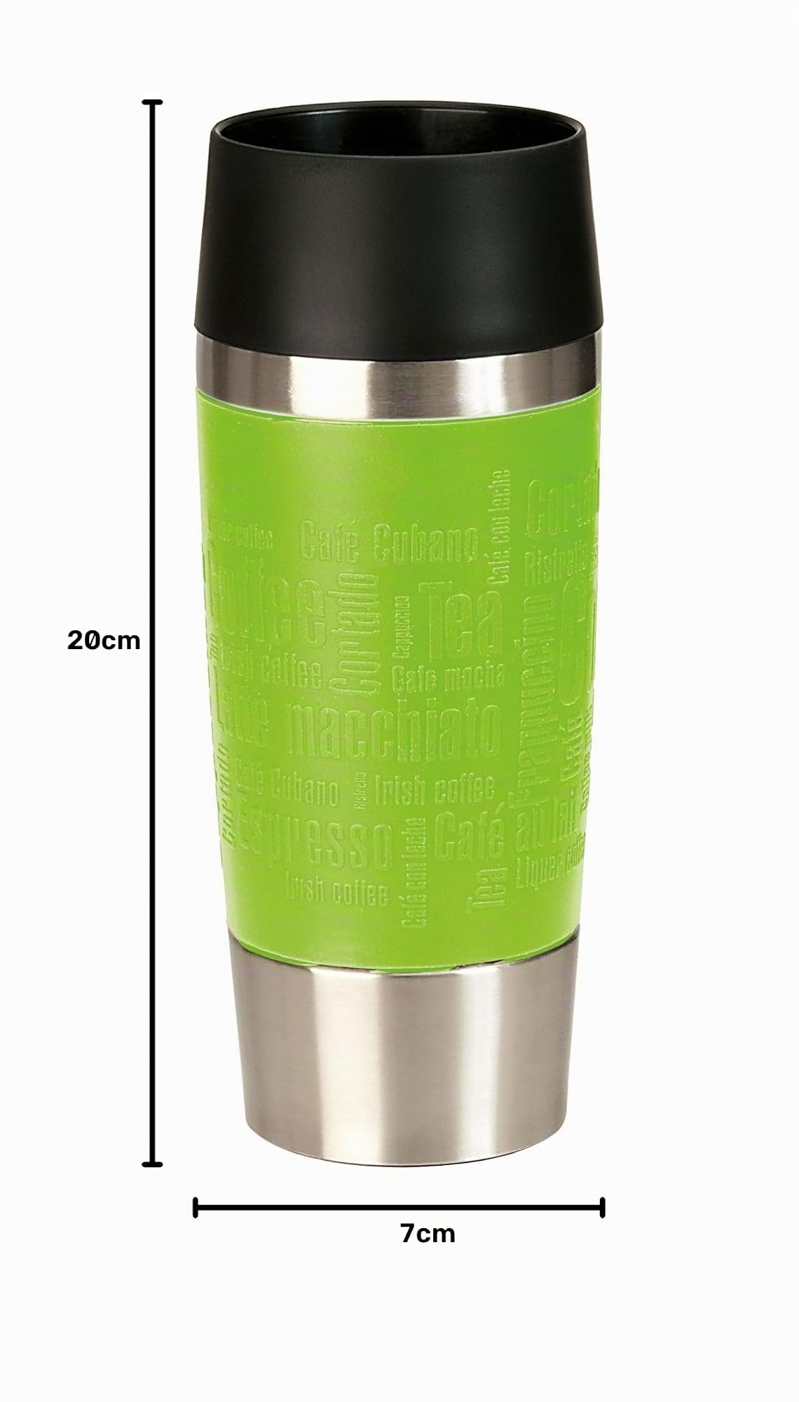 Emsa Travel Mug isotherme 360 ml, Fermeture par pression, Quick Press, 100 % hermétique pour un transport 100 % sûr, Silicone 513548