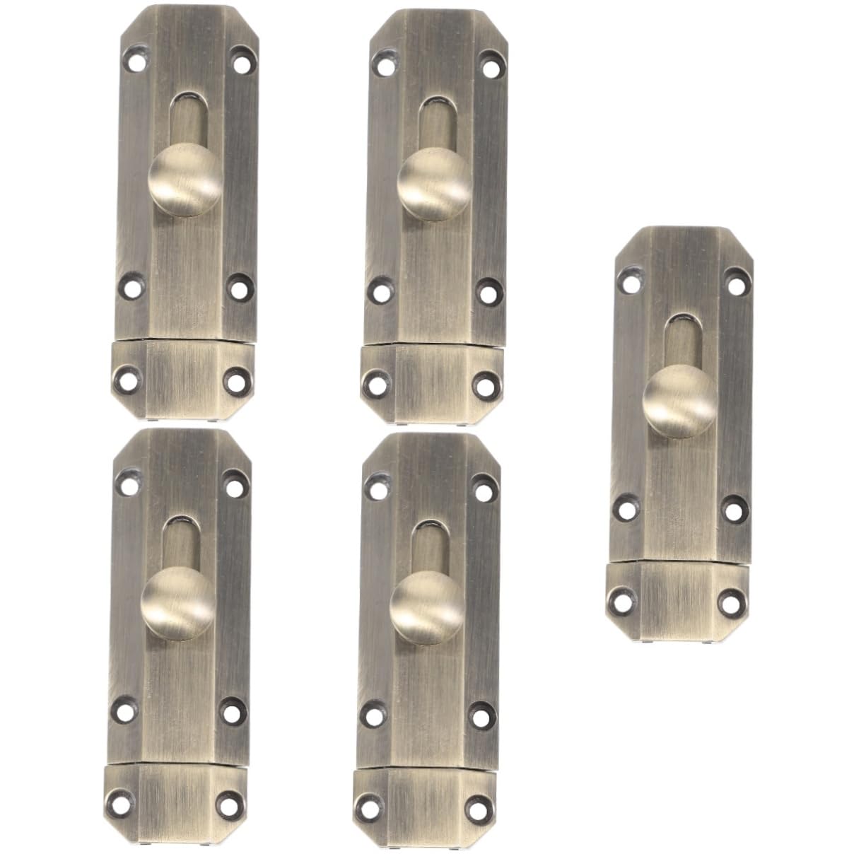 SHINEOFI 5 Pezzi Serratura Scorrevole per Porte e Finestre Chiavistello Sicurezza Retro Facile Installazione e Resistente Adatta per Interni Ed Esterni per Bagni Cucine e Camere da Letto