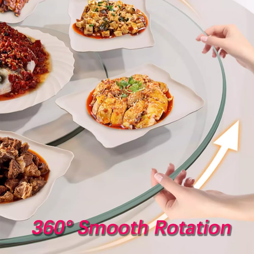 Vassoio Girevole Relaxdays - Formaggiera In Vetro Da 45cm, Con Base Argento Rotante - Foto 13