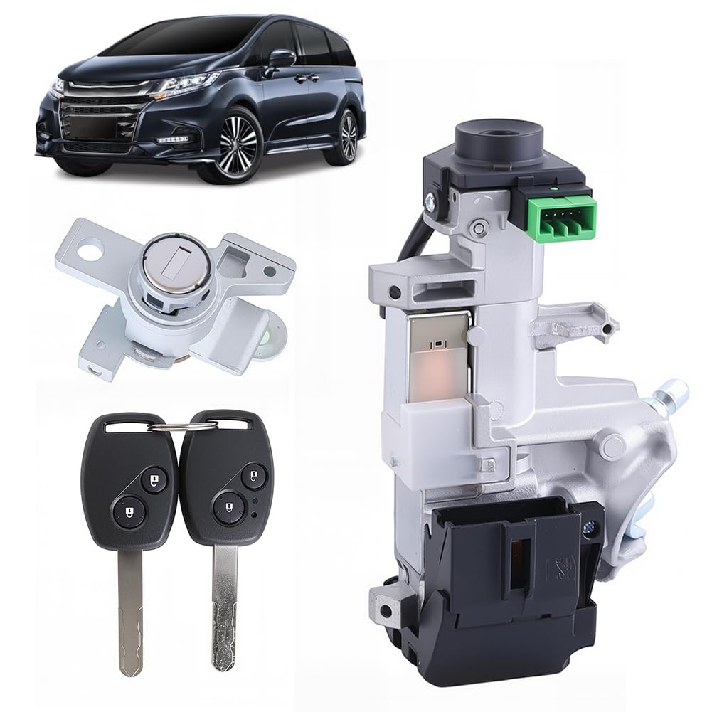 Ignition Switch Lock Cylinder with 2Keys Compatible with Honda Odyssey 2005-2010 Cylinder Lock Key Door Lock Replace 72185-SHJ-A01 06351-SCV-C10 Lock Key Door Lock Cylinder Ignition Cylinder