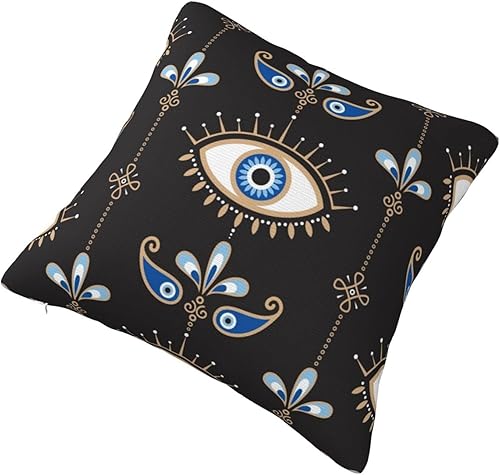 Miniatura 2 de Funda de almohada decorativa con símbolo oculto de mal de ojo, fundas de almohada cuadradas estándar para sofá, cama, 18 x 18 pulgadas