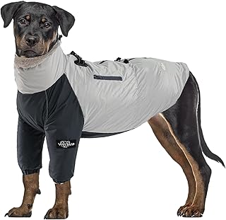 Hundemantel Warme Wasserfest Windfest Material und Kaschmirfutter Regenmantel Hund mit Verstellbare Kordel Utility-Tasche Wintermantel Hund mit Reißverschlüsse Reflektor D-Strap-Schnalle Grau XXL product image