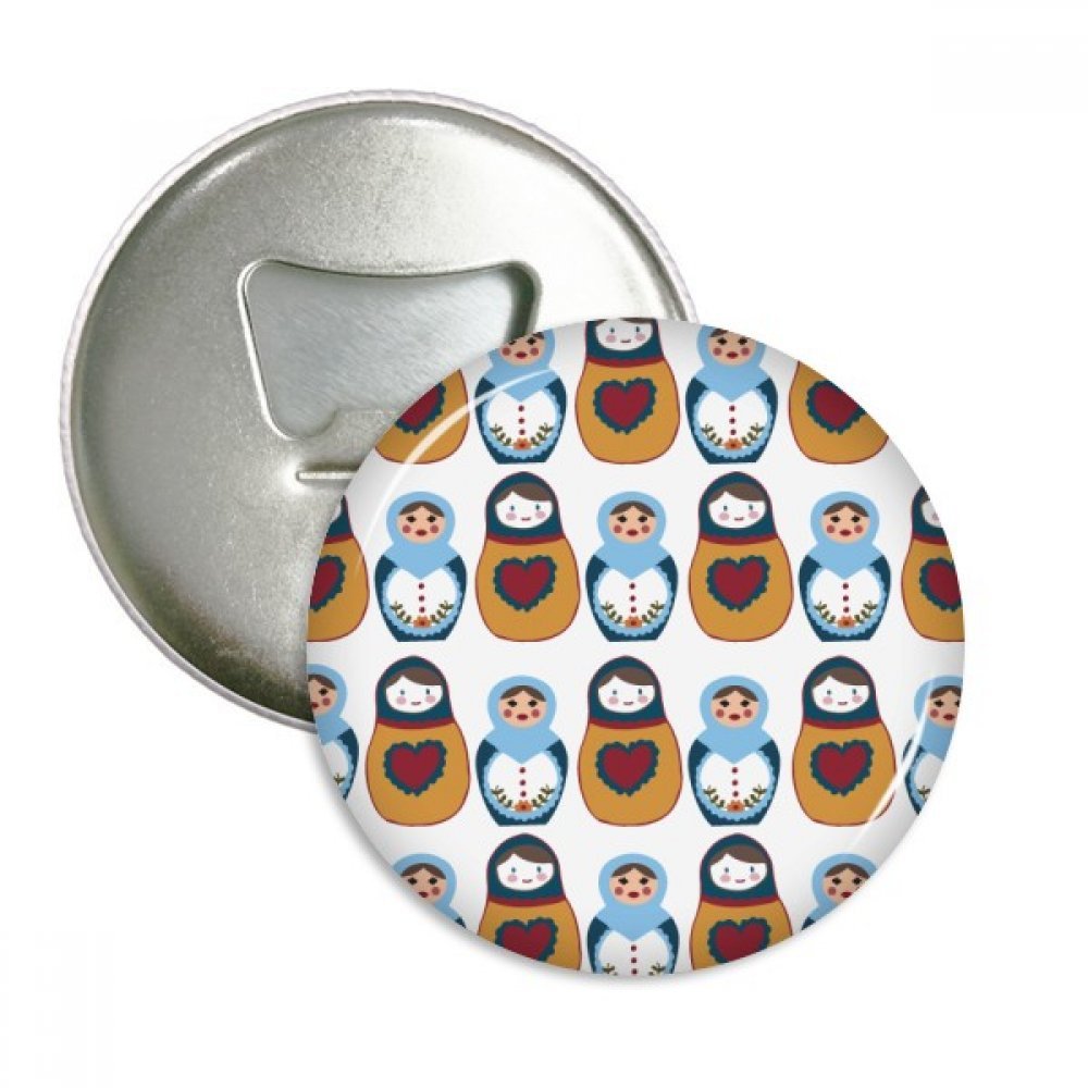 Décapsuleur poupée russe et aimant frigo, lot de 3 badges pour déco country