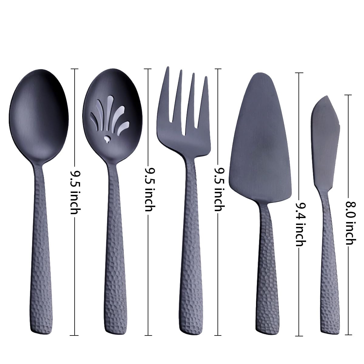 Matte Black Serving Set - Stainless Steel Utensils -3 Matte Black Serving Set - Stainless Steel Utensils -3