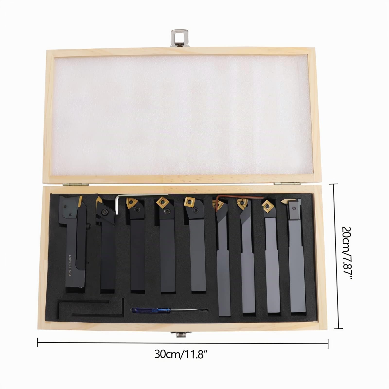 Set di utensili rotanti, 20 x 20 mm, 9 pezzi, supporto per utensili rotanti, set di utensili rotativi con inserti, accessori rotanti