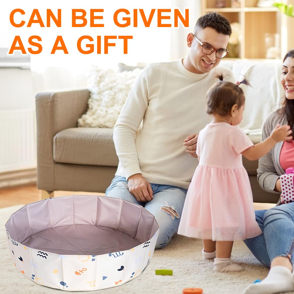 Piscina de pelotas plegable para bebés, 80 cm para niños, niñas, niños, piscina redonda portátil para perros, gatos, interior y exterior, pelotas no incluidas (blanco-2)