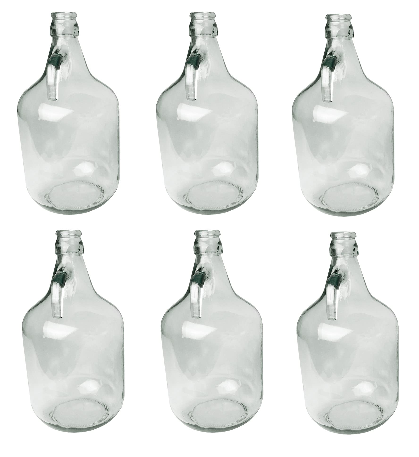 Pack of 6 x 5l glass demijohn/carboy for wine making/home brewing/storage