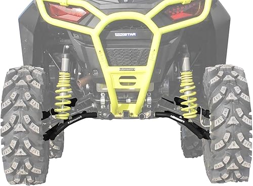 SuperATV Brazos A de desplazamiento trasero de alta holgura para Polaris RZR S 10002019-2020 S4 1000 - Negro