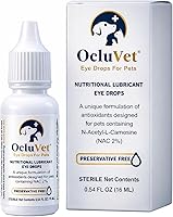 OcluVet Pet Eye Drops with 2% NAC for Cataracts - Clinically Proven Antioxidants, Natural Support for Dogs Cats Horses Birds, Made in USA 16mL