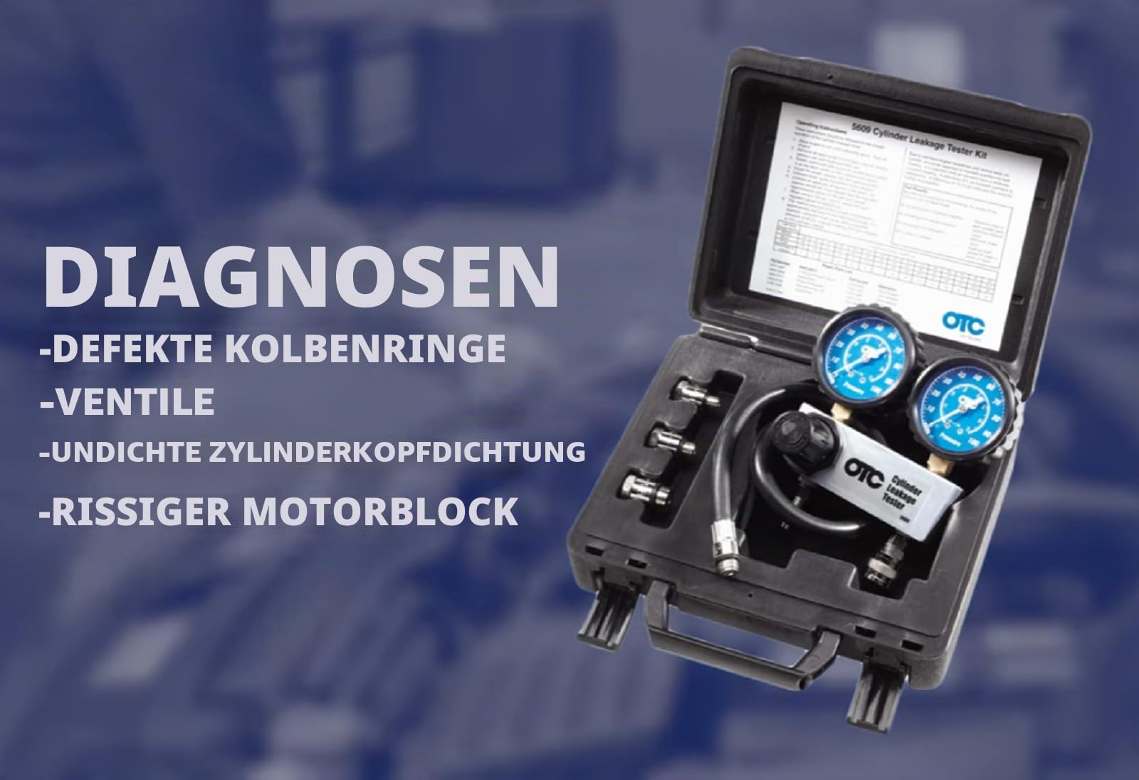OTC 5609 Zylinder-Leckage-Tester-Set, Schwarz