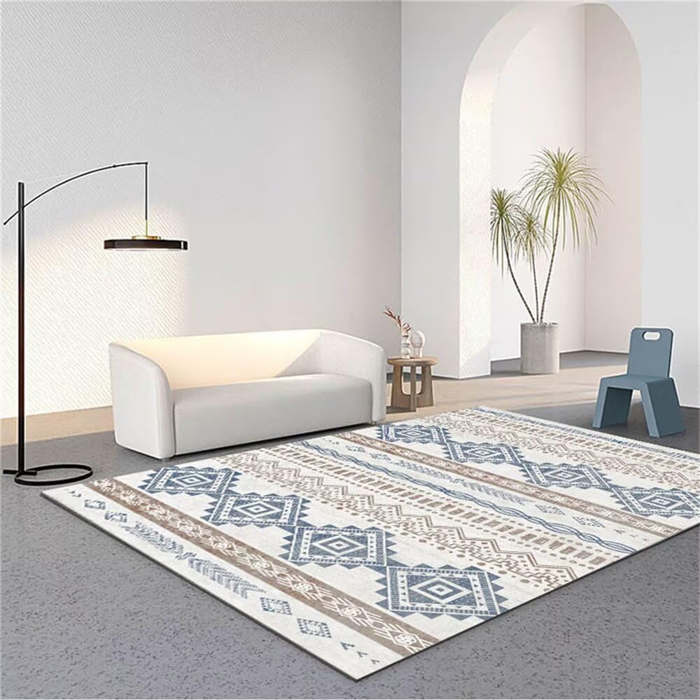 Tapis de salon gris géométrique 70x140 cm pour couloir et bureau
