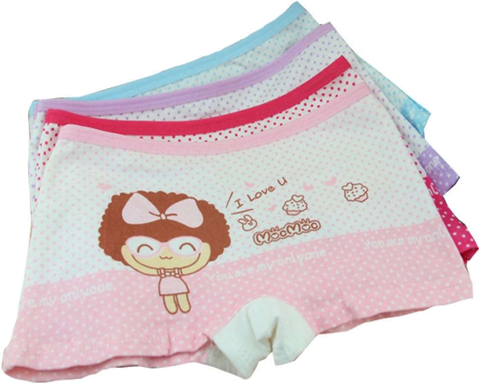 Inking Little Girls Underwear Hipster Cotton Boxer Briefs 6-Pack(2-3 years old)