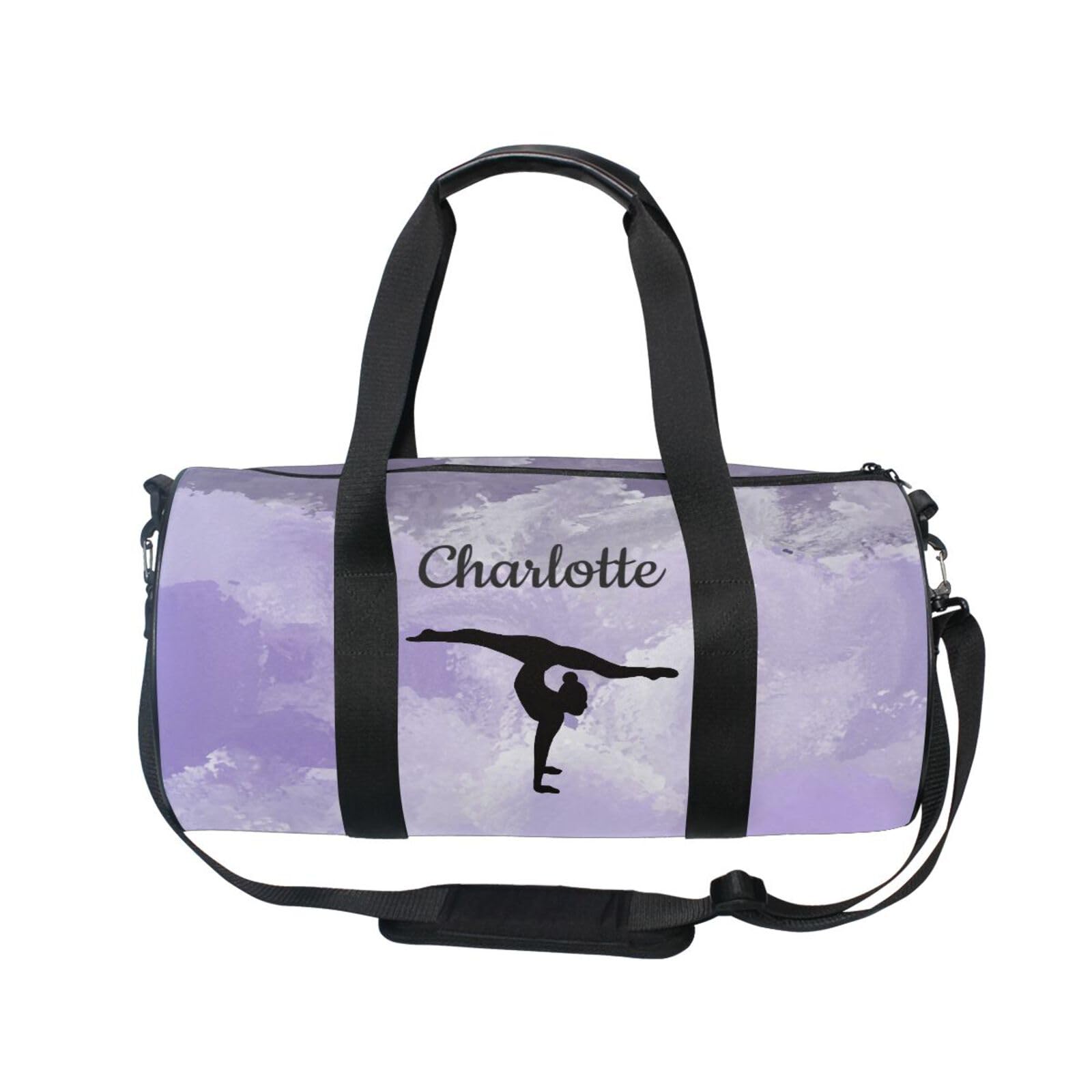 Personalised Gymnastics Bag for Girls Custom Name Kids Gym Bag Dance Bags Sport Gymnastics Equipment Storage Customise Gymnastics Gifts for Gymnastics Art Violet