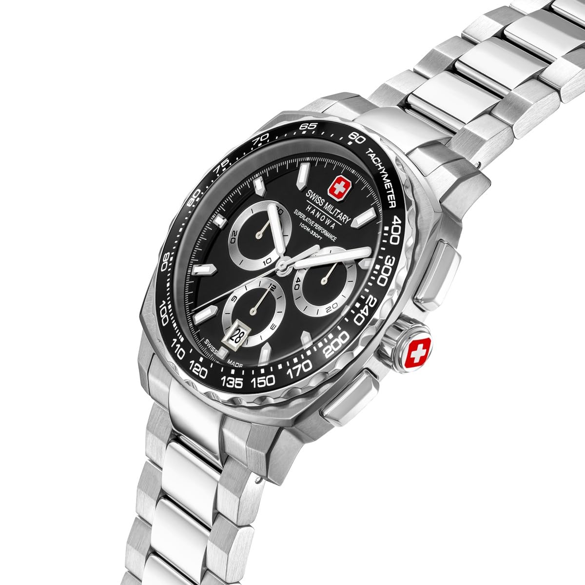 Swiss Military Hanowa Zegarek kwarcowy Speedwell kwarcowy 10 ATM, czarny, onesize, bransoletka
