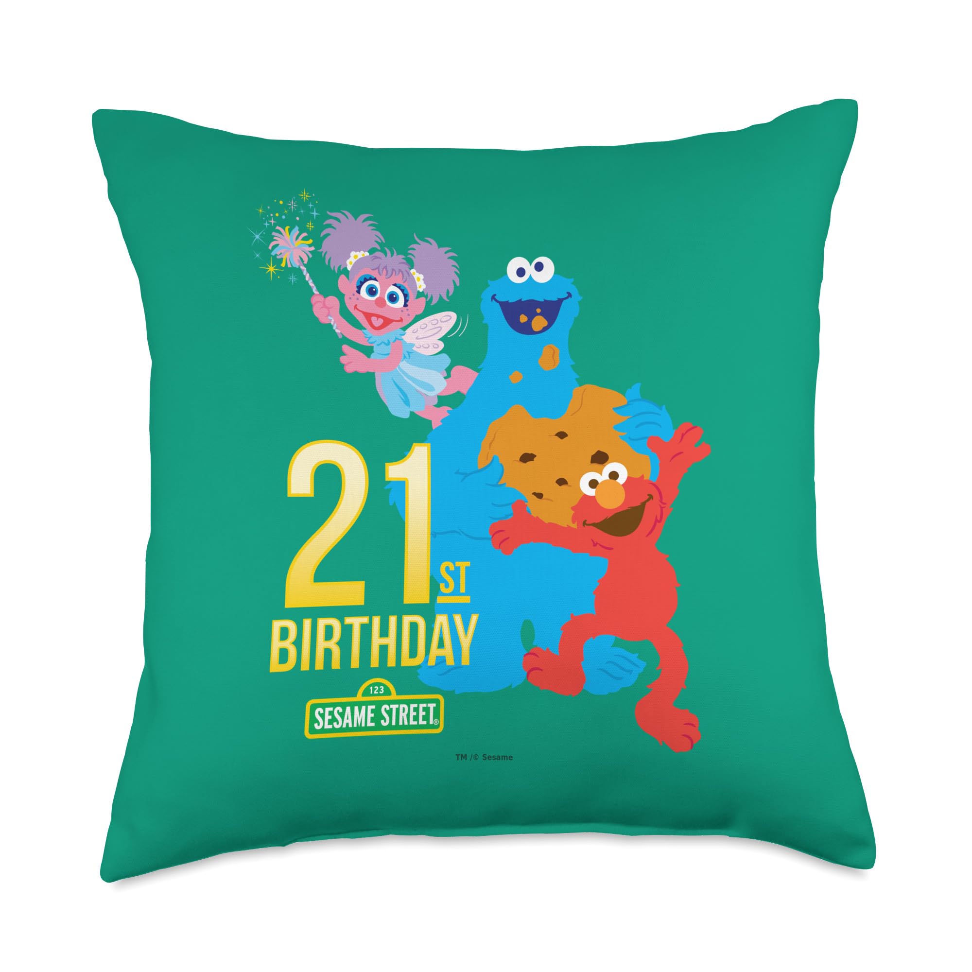 Coussin Sesame Street 21st Birthday 45x45 cm multicolore pour décoration de canapé