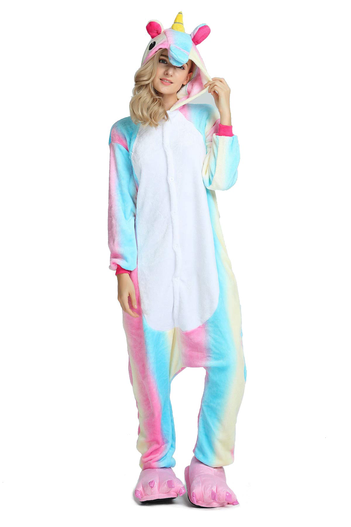 Unicorno Pigiama Kigurumi Animal Cartone Cosplay Carnival Costume OnesieTute Animato Costumi Pigiameria Regalo di Compleanno Festa Halloween Natale