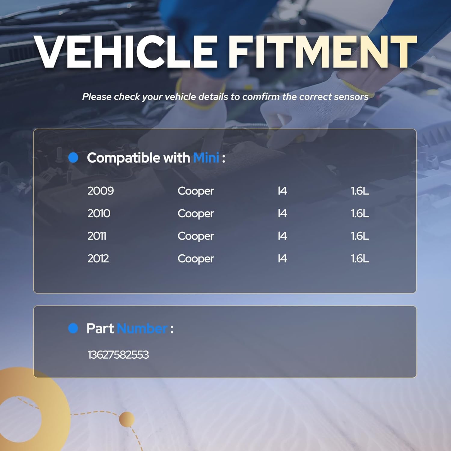 ENA Mass Air Flow Sensor Meter MAF Compatible with Mini Cooper 2009 2010 2011 2012 Replacement for 13627582553 MAS0359